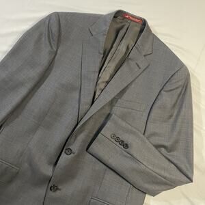 Hart Schaffner Marx 42R Gray Sharkskin Suit Jacket Blazer Wool USA Union Made